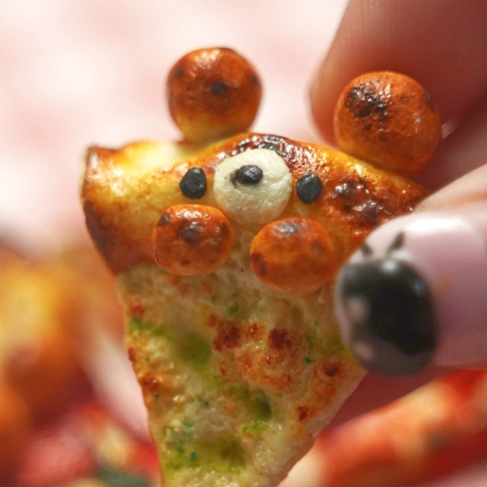 Little Pizza Bear Blind Box — Handmade Clay Miniature Keychain
