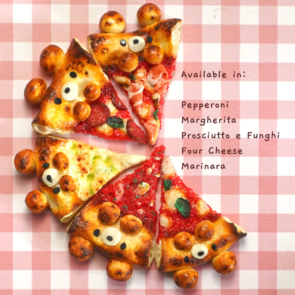 Little Pizza Bear Blind Box — Handmade Clay Miniature Keychain