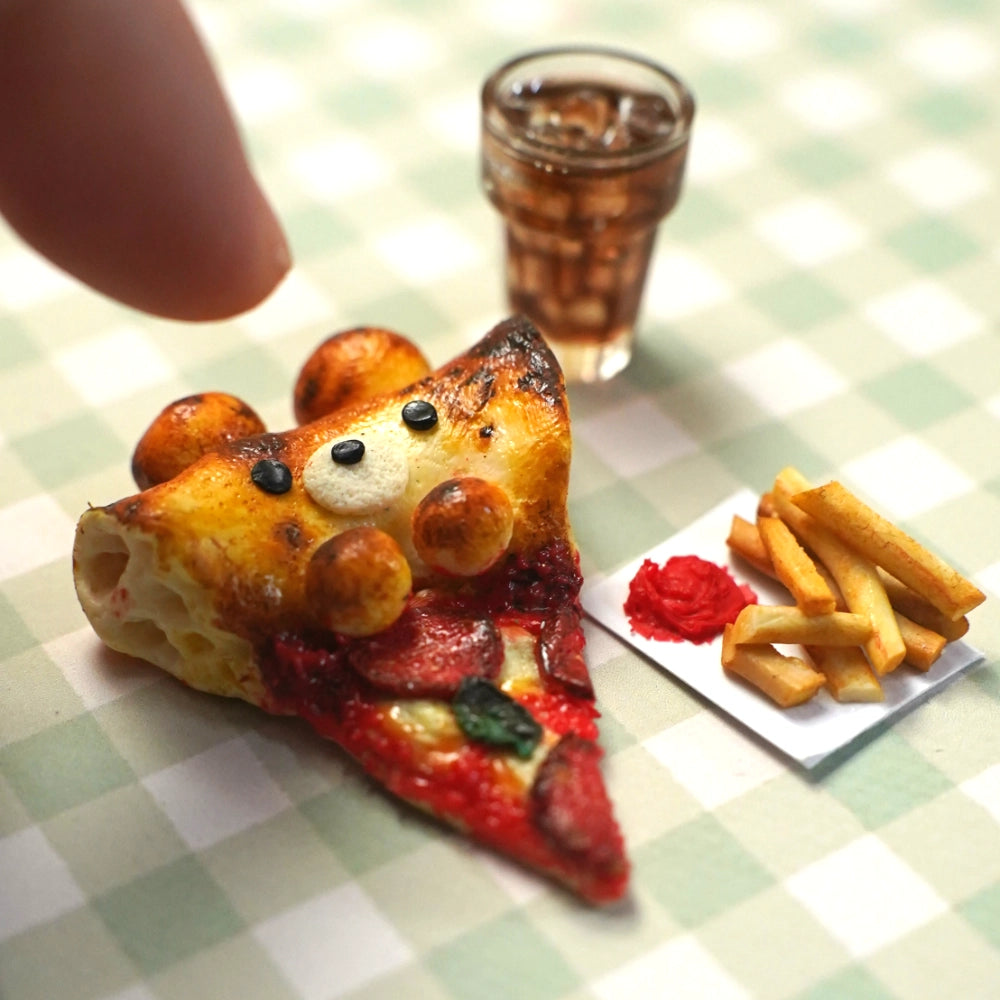 Little Pizza Bear Blind Box — Handmade Clay Miniature Keychain