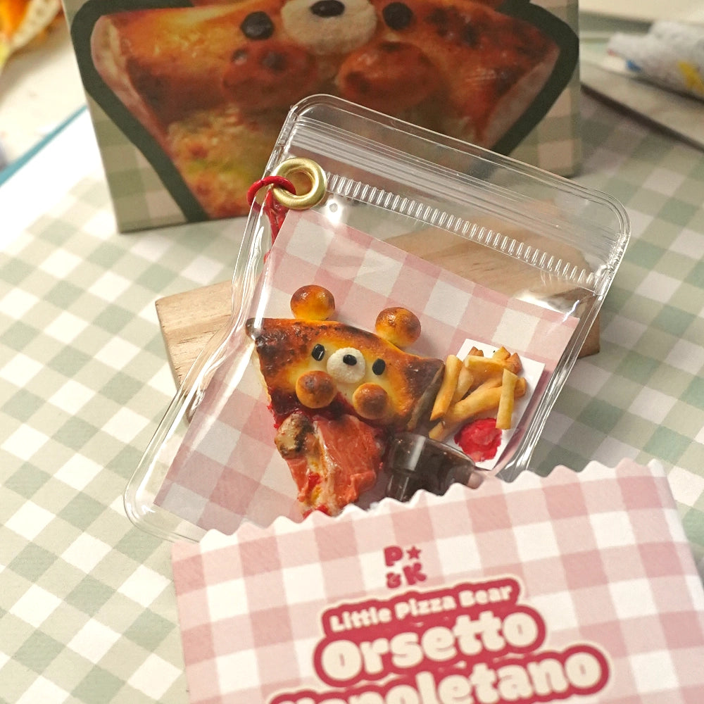 Little Pizza Bear Blind Box — Handmade Clay Miniature Keychain