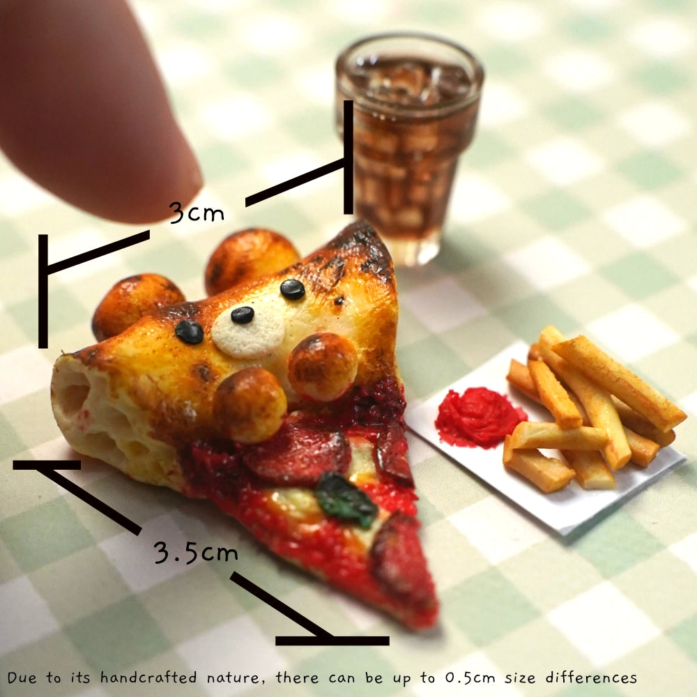 Little Pizza Bear Blind Box — Handmade Clay Miniature Keychain