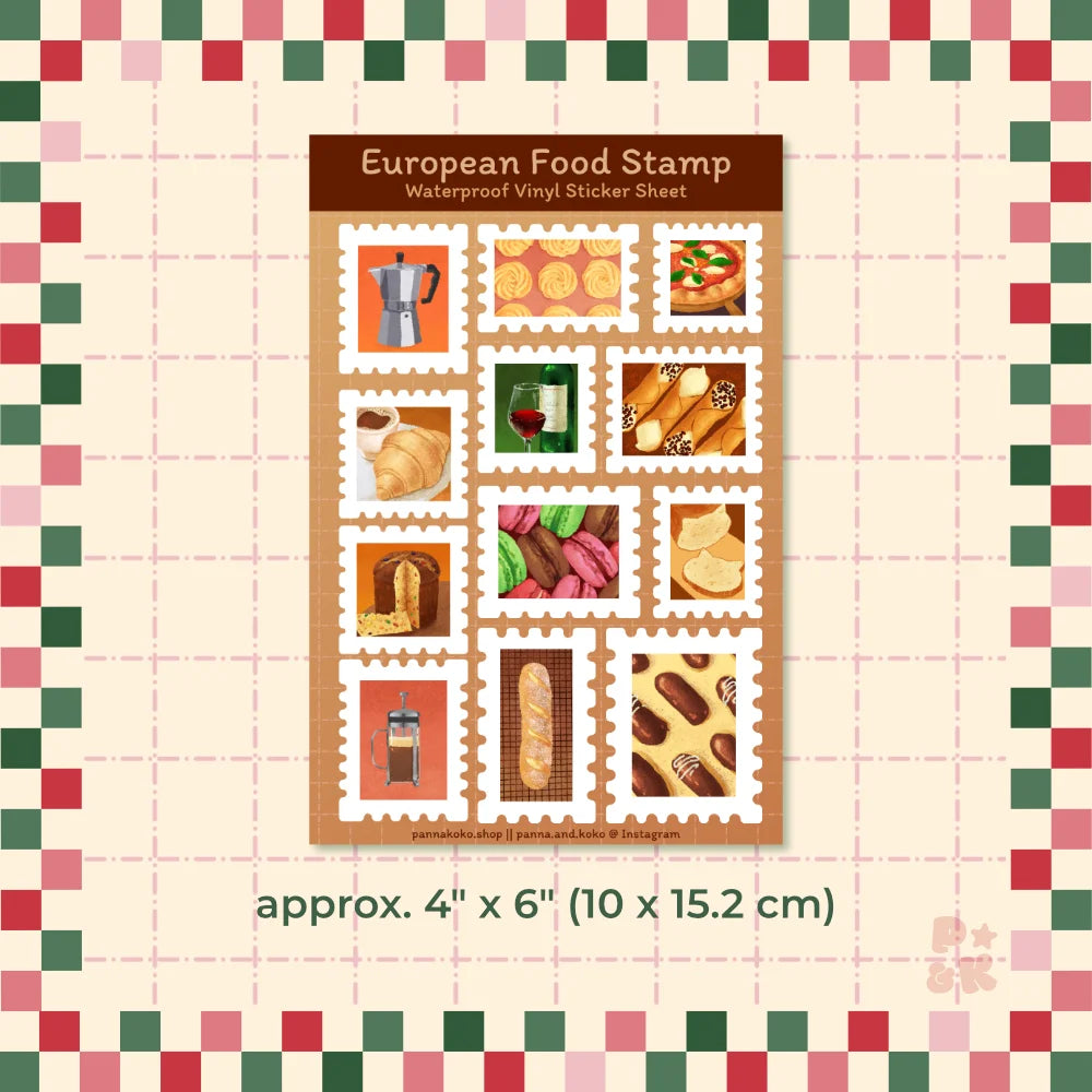 Eureopean Stamp Foodies — Sticker Sheet