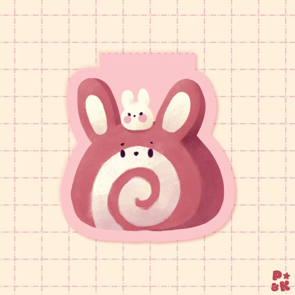 Strawberry Bunny Roll — Magnetic Bookmark