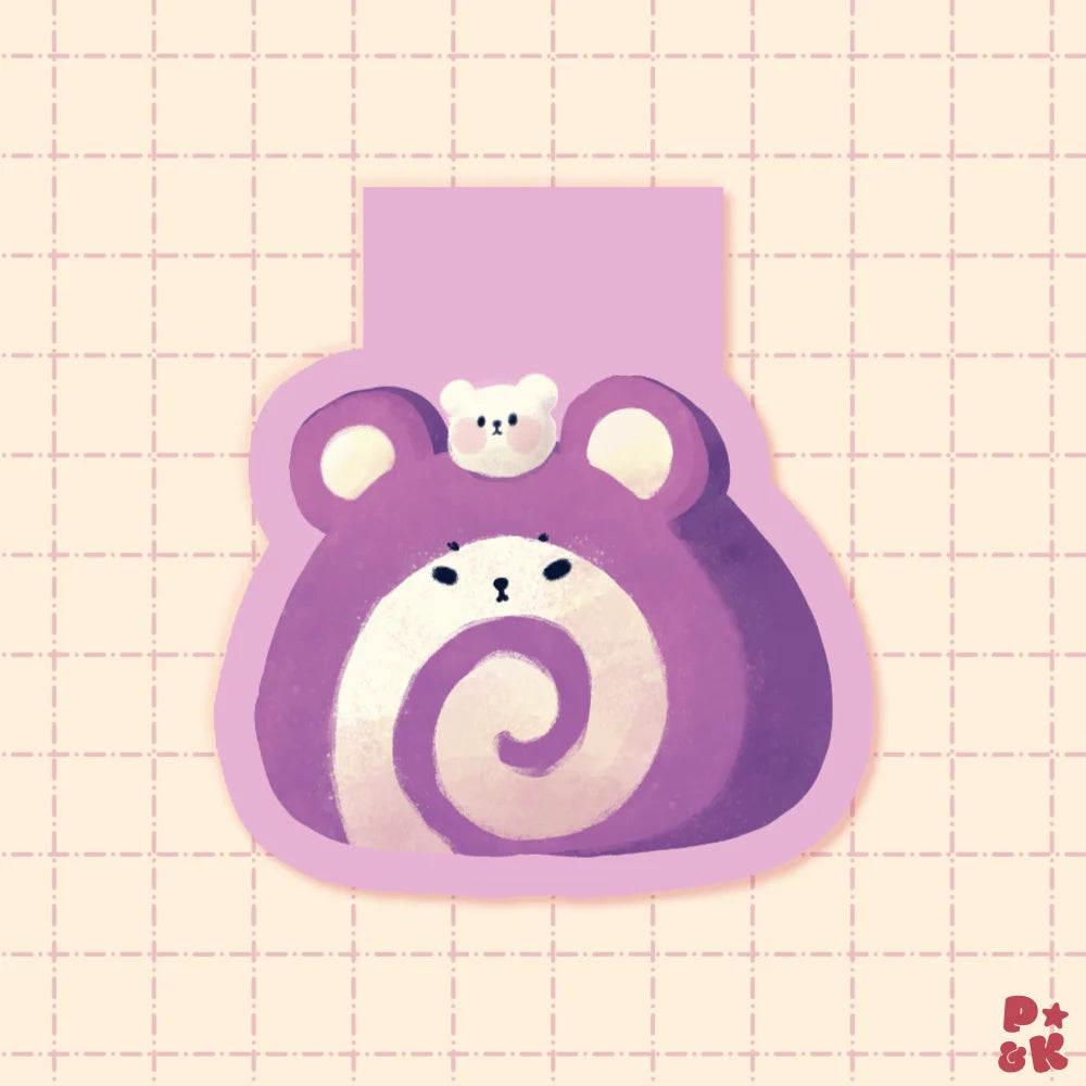 Ube Bear Roll — Magnetic Bookmark
