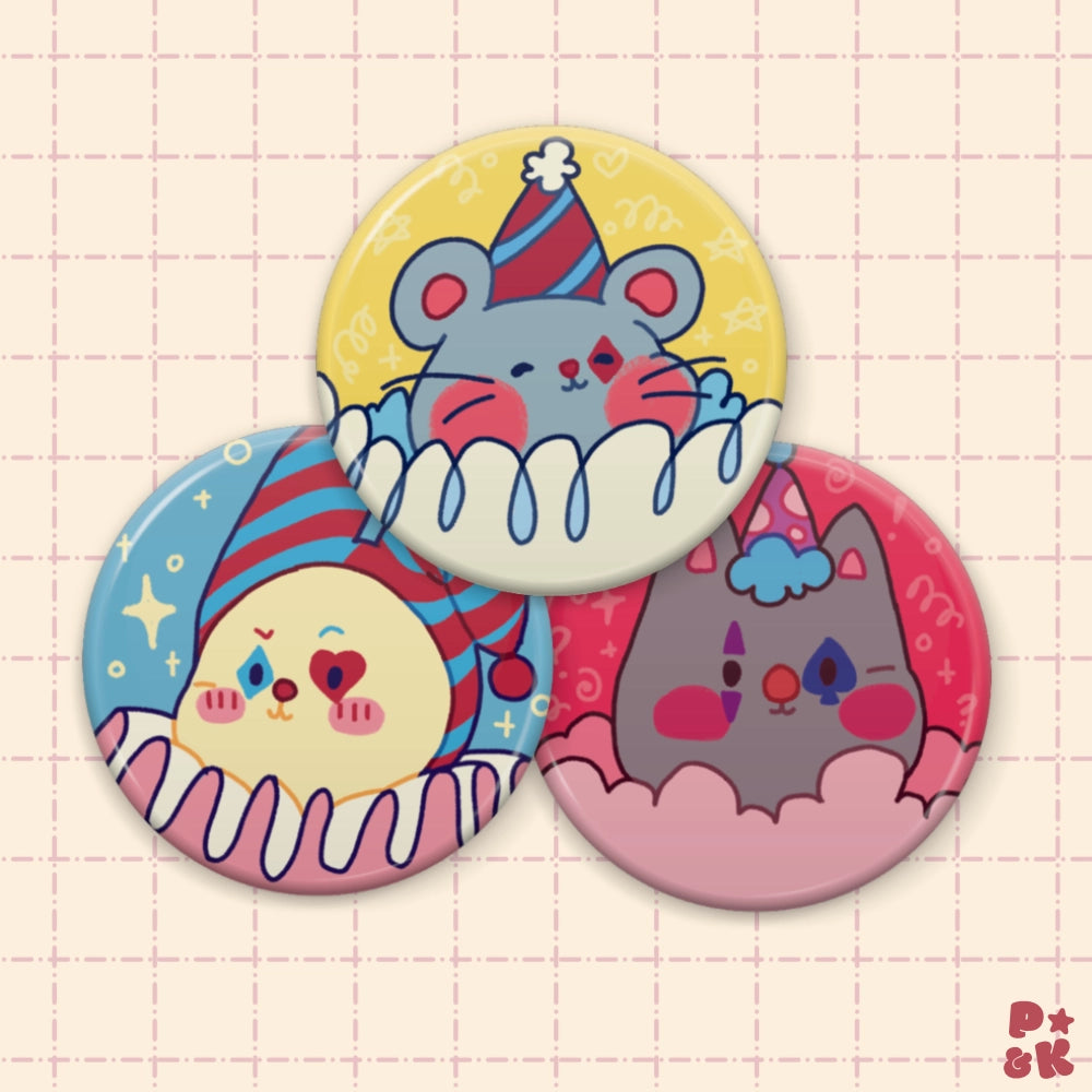 Jester Pin Set — 1.25" Button Pins